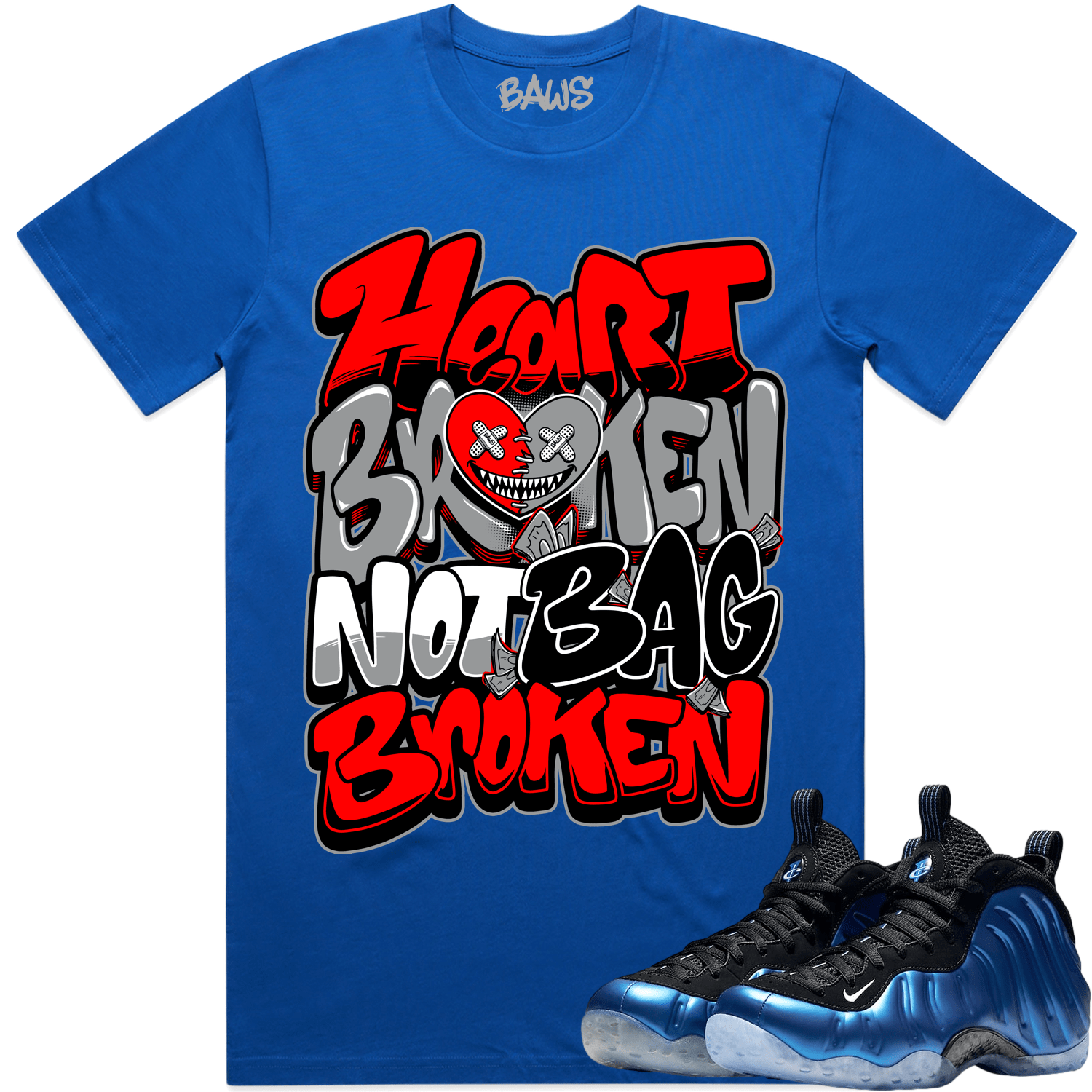 International Blue Royal Foamposites Shirts - Heart Broken