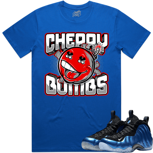 International Blue Royal Foamposites Shirts - Red Cherry Bombs