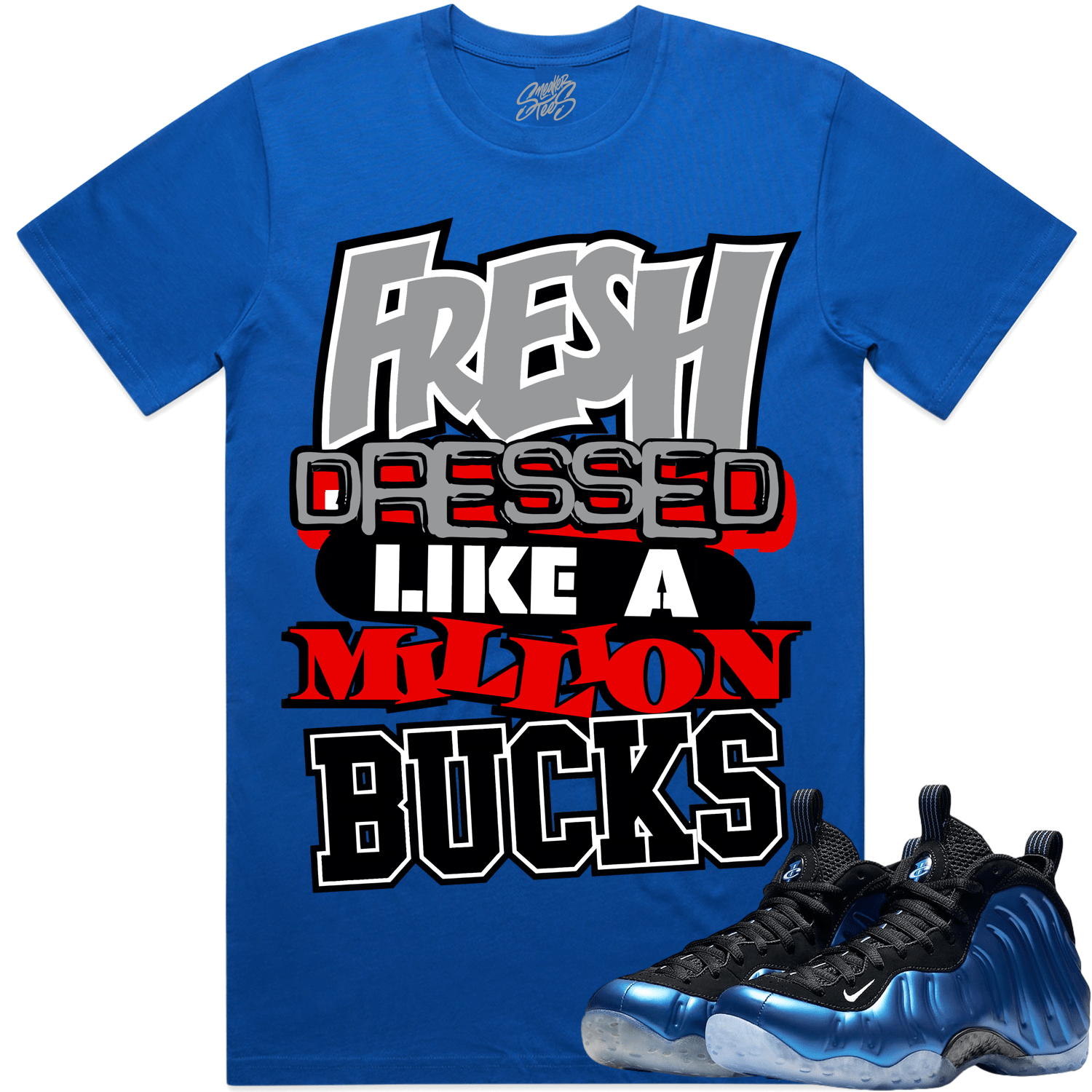 International Blue Royal Foamposites Shirts to Match - Red Million Bucks