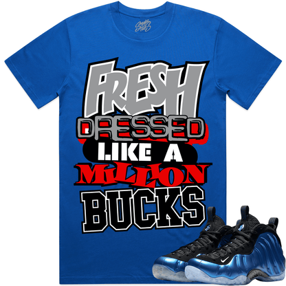 International Blue Royal Foamposites Shirts to Match - Red Million Bucks