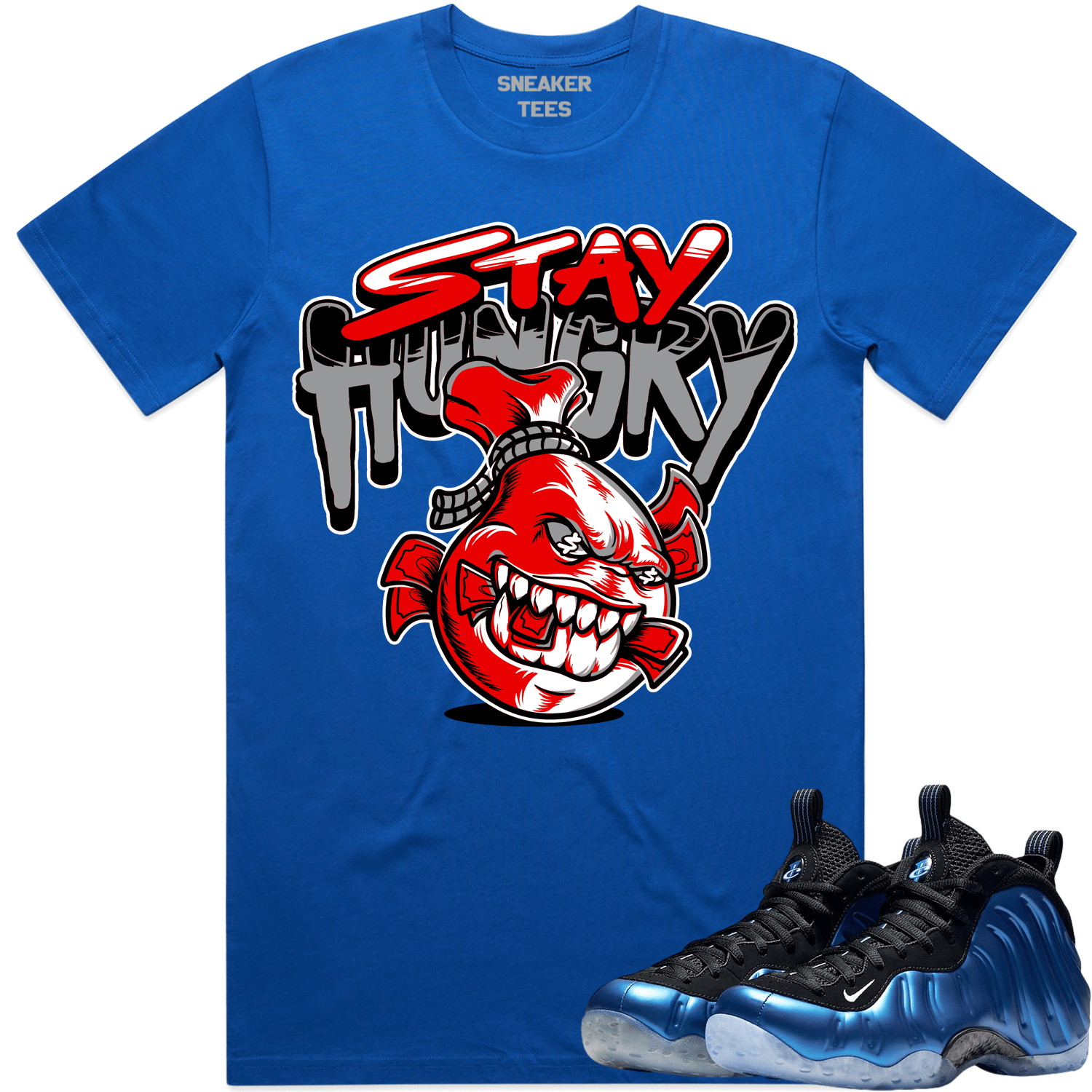 International Blue Royal Foamposites Shirts to Match - Red Stay Hungry