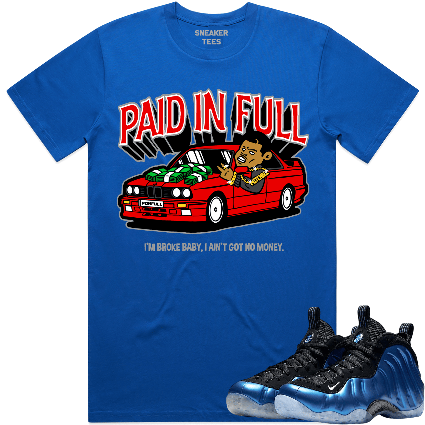 International Blue Royal Foamposites Sneaker Tees - Paid