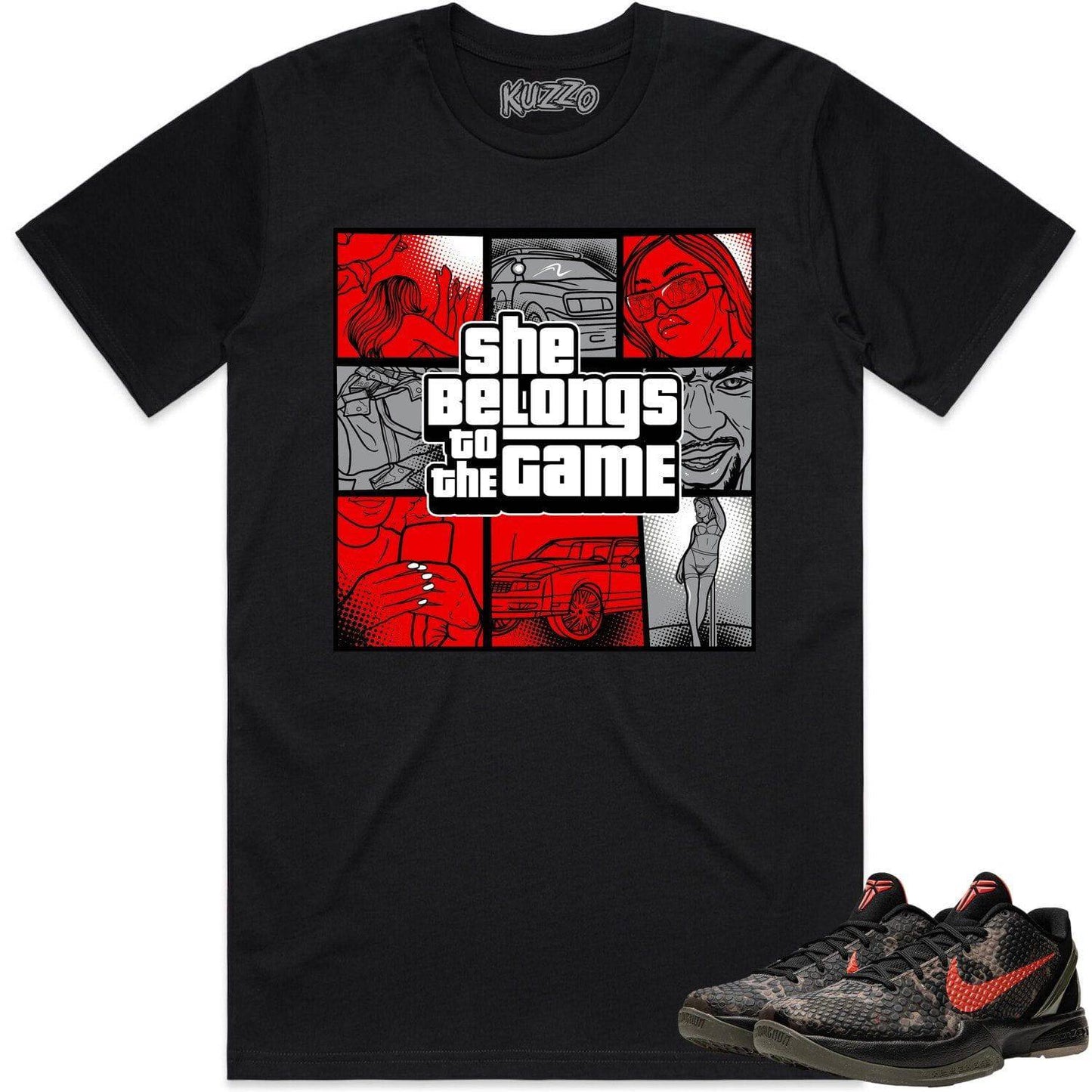 Italian Camo 6s Shirt - Kobe 6 Italian Camo 6s Shirts - Red Game