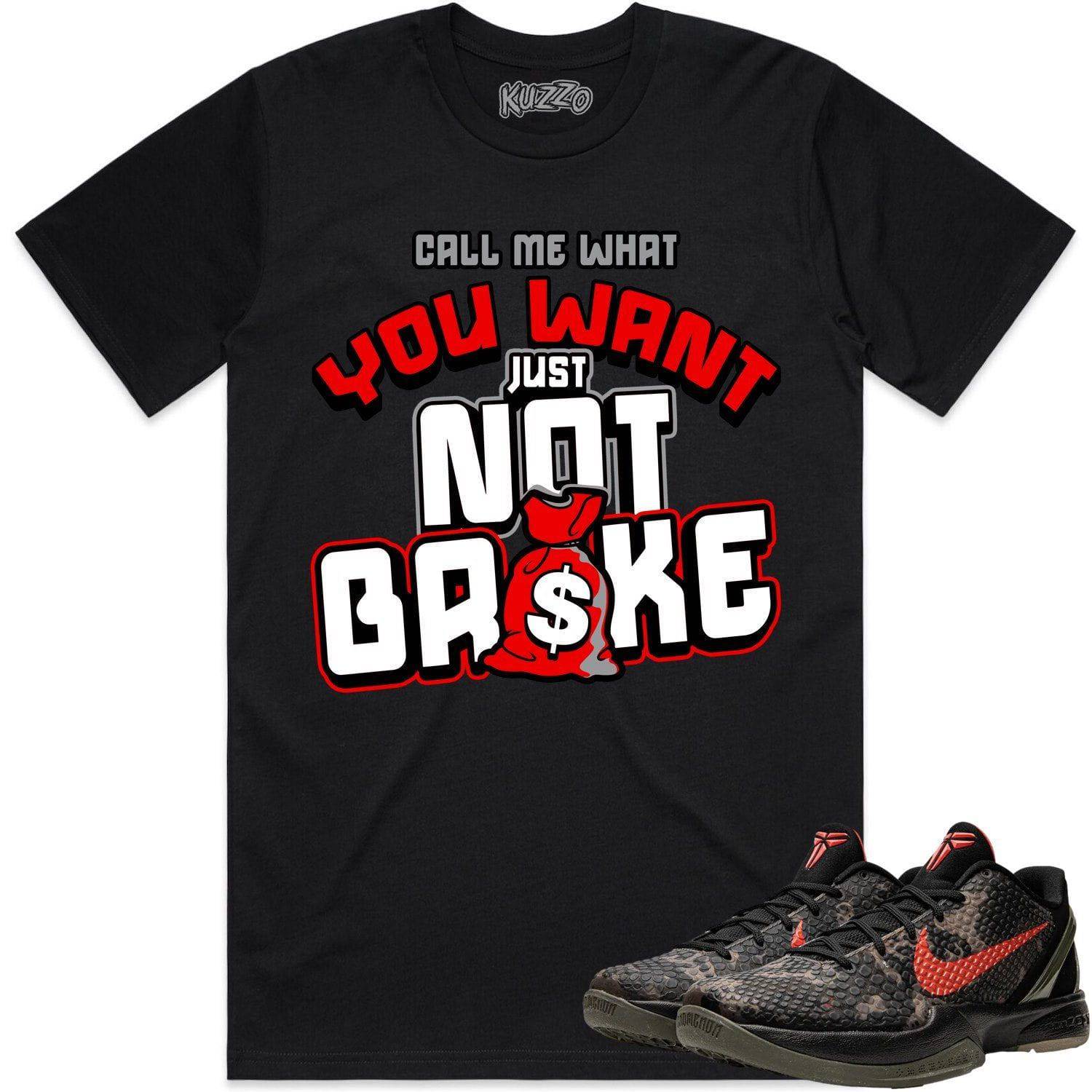 Italian Camo 6s Shirt - Kobe 6 Italian Camo 6s Shirts - Red Not Broke