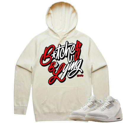 Ivory 3s Hoodie - Jordan 3 Craft Ivory Hoodie - Red BBL