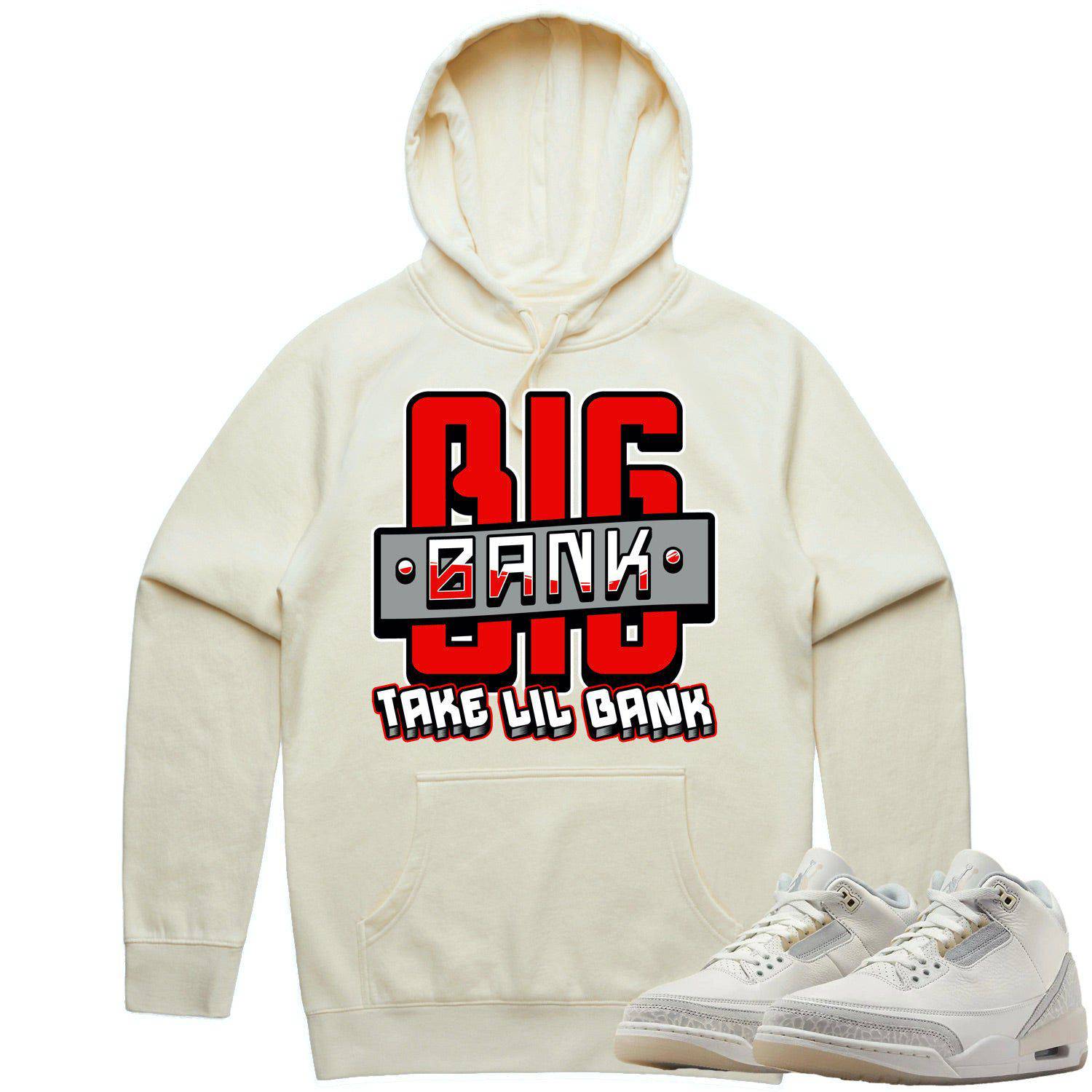 Ivory 3s Hoodie - Jordan 3 Craft Ivory Hoodie - Red Big Bank