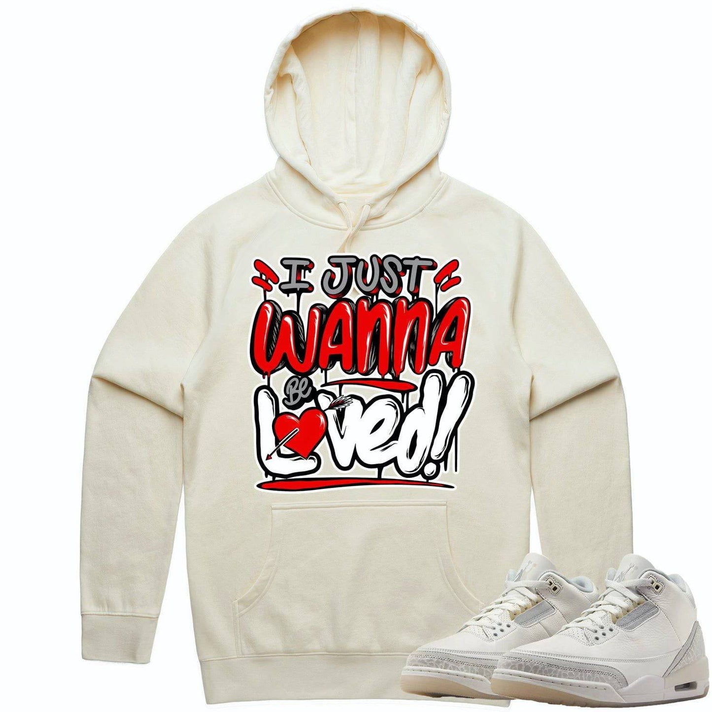 Ivory 3s Hoodie - Jordan 3 Craft Ivory Hoodie - Red Loved