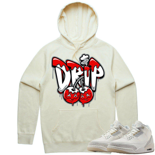 Ivory 3s Hoodie - Jordan 3 Craft Ivory Hoodie - Red Money Drip