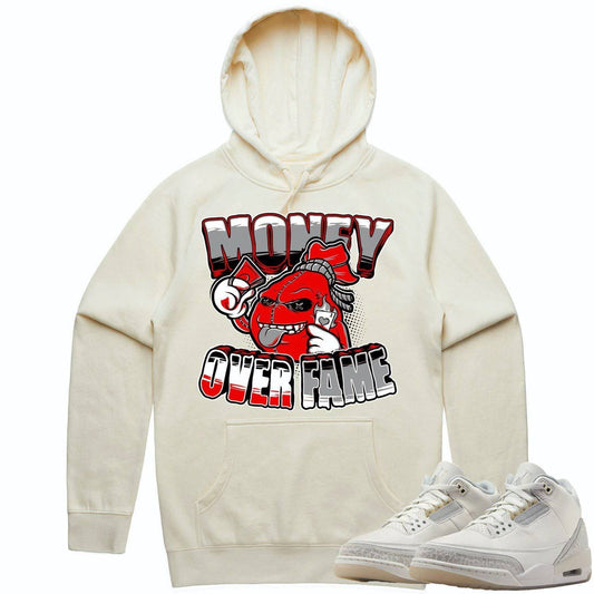 Ivory 3s Hoodie - Jordan 3 Craft Ivory Hoodie - Red Money Over Fame