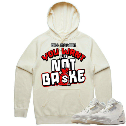 Ivory 3s Hoodie - Jordan 3 Craft Ivory Hoodie - Red Not Broke