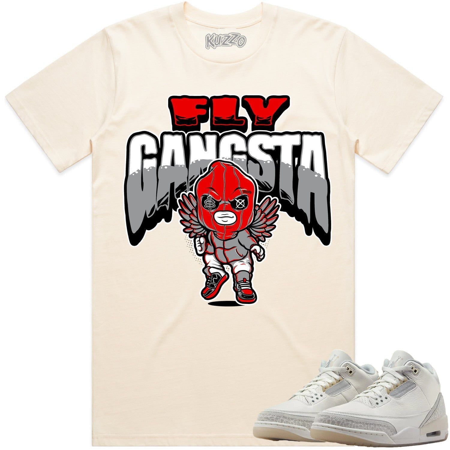 Ivory 3s Shirt - Jordan Retro 3 Craft Ivory Sneaker Tees - Fly Gangsta