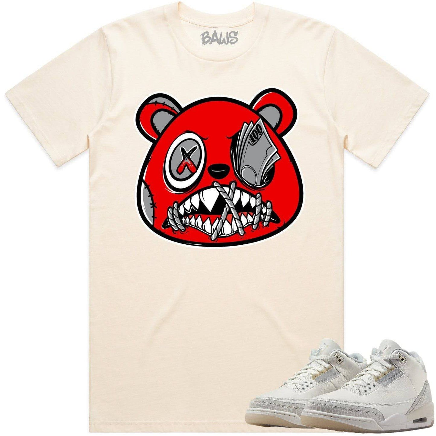 Ivory 3s Shirt - Jordan Retro 3 Craft Ivory Sneaker Tees - Money Talks