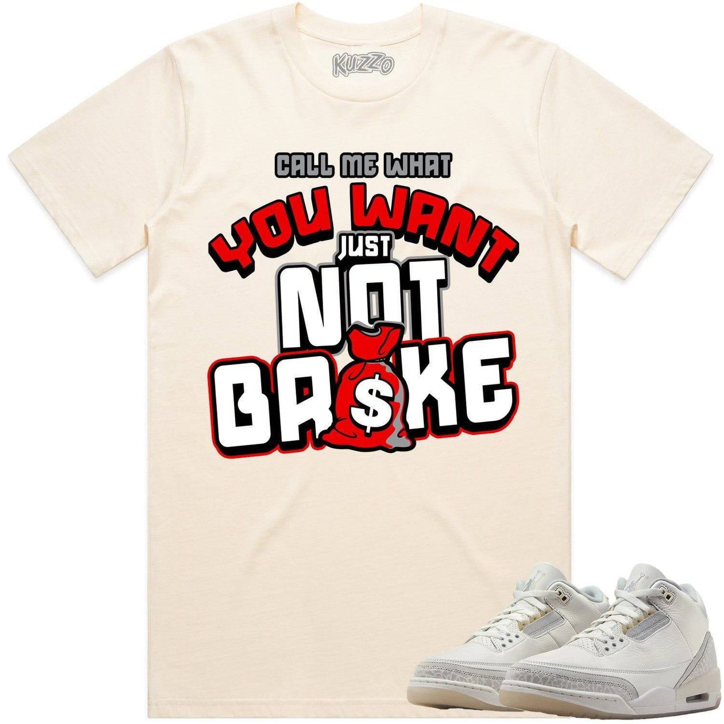 Ivory 3s Shirt - Jordan Retro 3 Craft Ivory Sneaker Tees - Not Broke