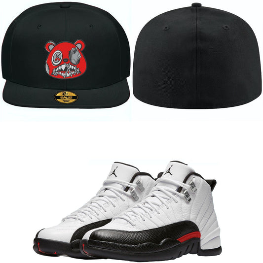 Jordan 12 Red Taxi 12s Fitted Hats - Red Money Talks Baws