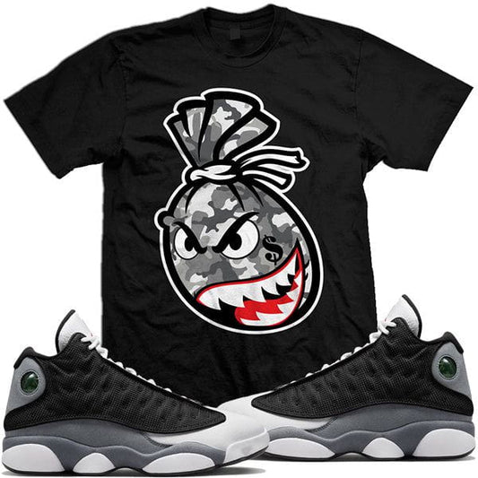 Jordan 13 Black Flint 13s Sneaker Tees : Shirts to Match : Camo Money