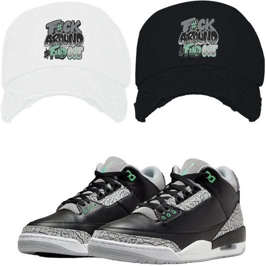 Jordan 3 Green Glow 3s Dad Hats to Match - Green Glow F#ck
