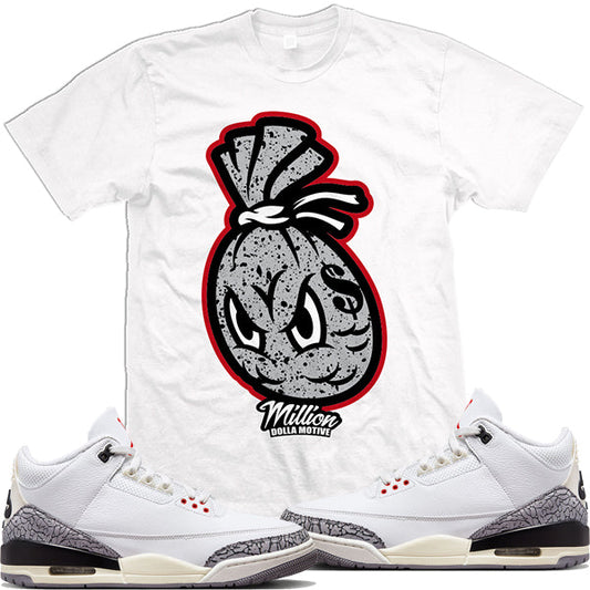 Jordan 3 White Cement Reimagined 3s : Shirts to Match : Cement Money