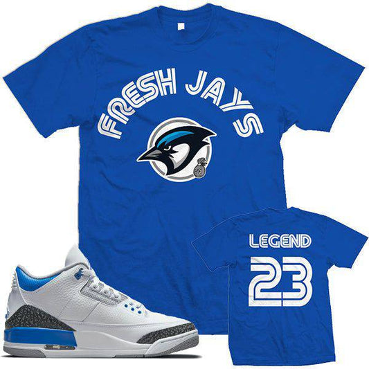 Jordan 3s Racer Blue Shirt