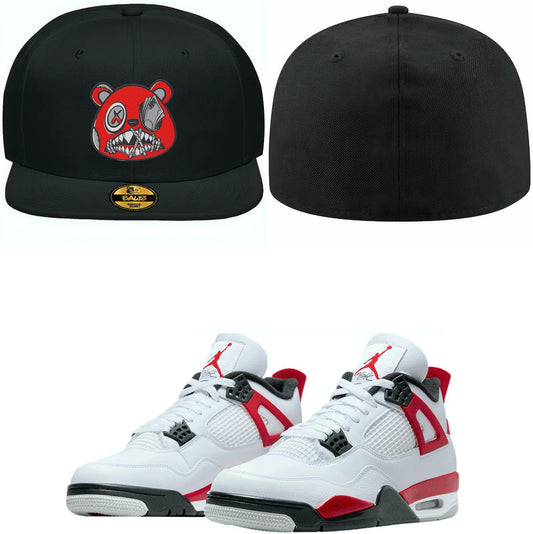 Jordan 4 Red Cement 4s Fitted Hats - Red Money Talks Baws
