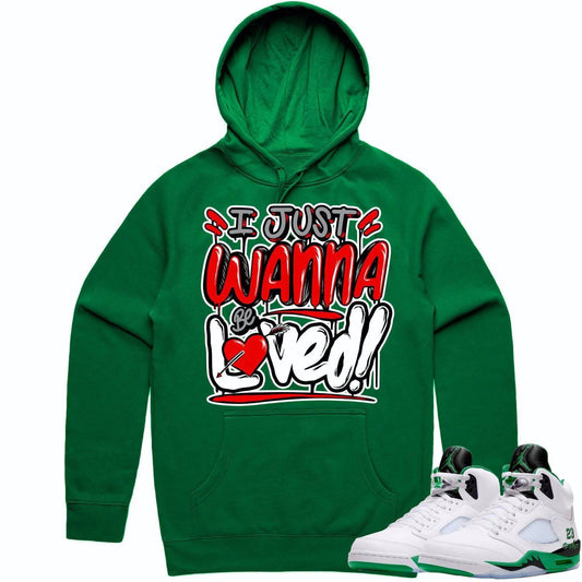 Jordan 5 Lucky Green 5s Hoodie - Lucky Green 5s Hoodie - Red Loved