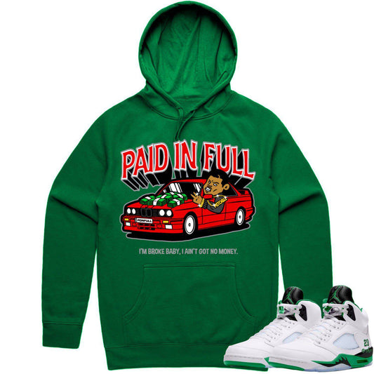 Jordan 5 Lucky Green 5s Hoodie - Lucky Green 5s Hoodie - Red Paid