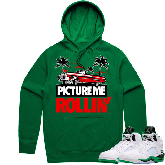 Jordan 5 Lucky Green 5s Hoodie - Lucky Green 5s Hoodie - Red Picture