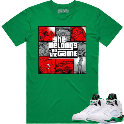 Jordan 5 Lucky Green 5s Shirt - Lucky Green 5s Sneaker Tees - Game