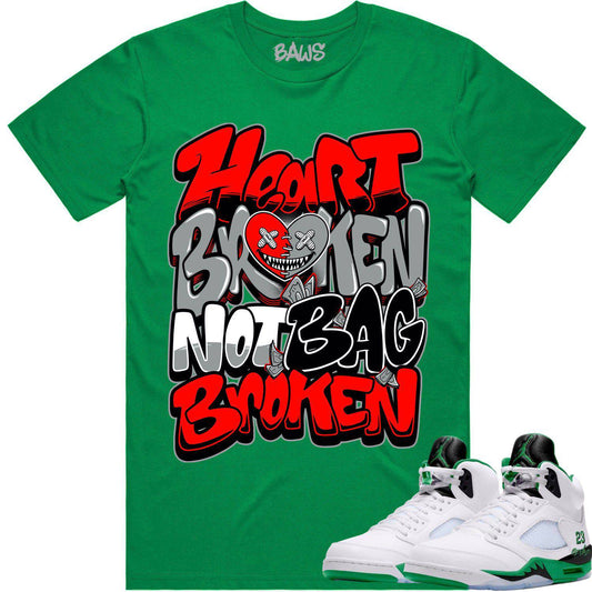 Jordan 5 Lucky Green 5s Shirt - Sneaker Tees - Heart Broken