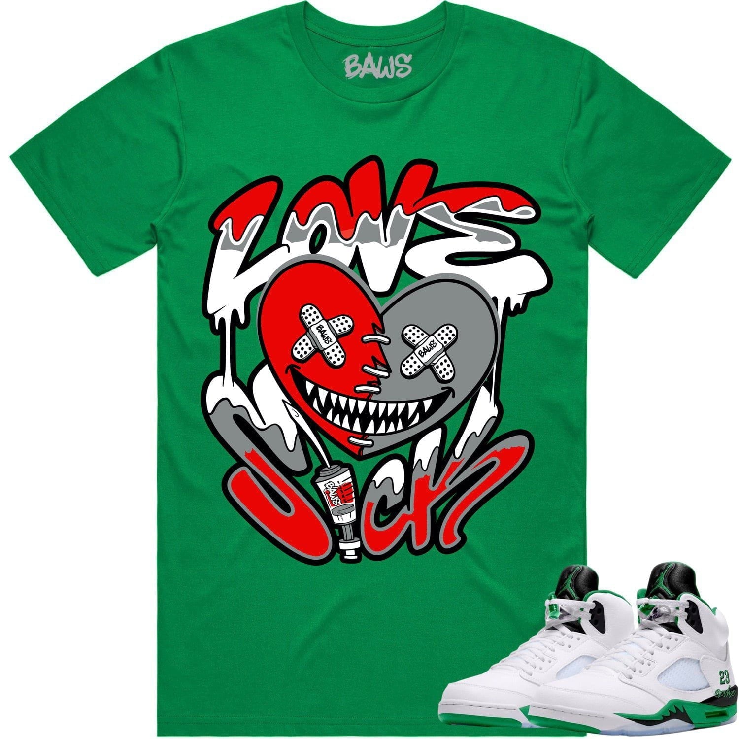 Jordan 5 Lucky Green 5s Shirt - Sneaker Tees - Love Sick