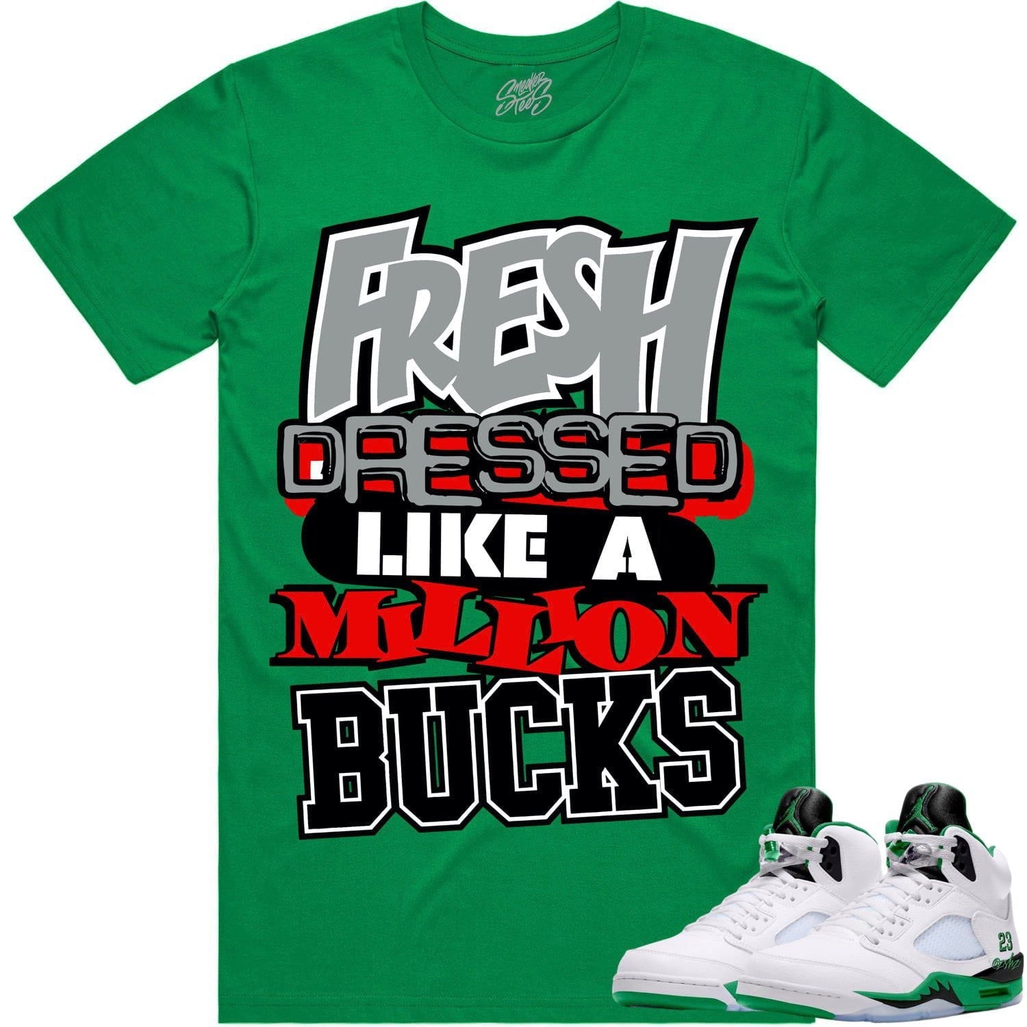 Jordan 5 Lucky Green 5s Shirt - Sneaker Tees - Million Bucks