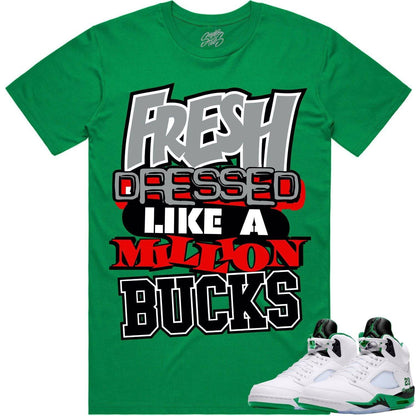 Jordan 5 Lucky Green 5s Shirt - Sneaker Tees - Million Bucks