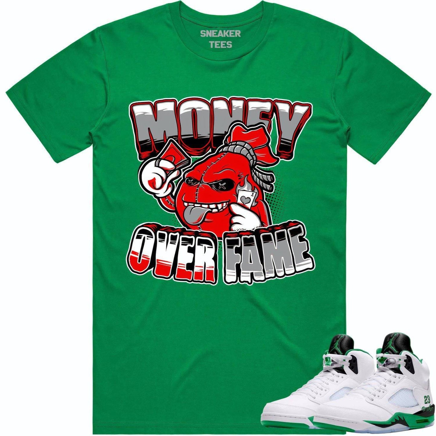 Jordan 5 Lucky Green 5s Shirt - Sneaker Tees - Money over Fame