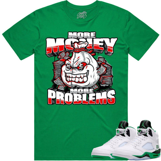 Jordan 5 Lucky Green 5s Shirt - Sneaker Tees - More Money More Problem