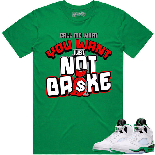 Jordan 5 Lucky Green 5s Shirt - Sneaker Tees - Red Not Broke