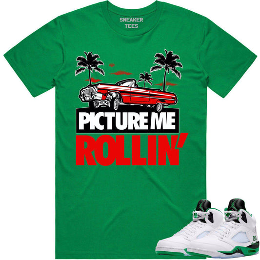 Jordan 5 Lucky Green 5s Shirt - Sneaker Tees - Red Picture