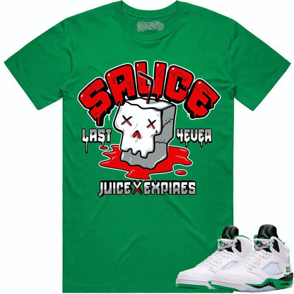 Jordan 5 Lucky Green 5s Shirt - Sneaker Tees - Red Sauce