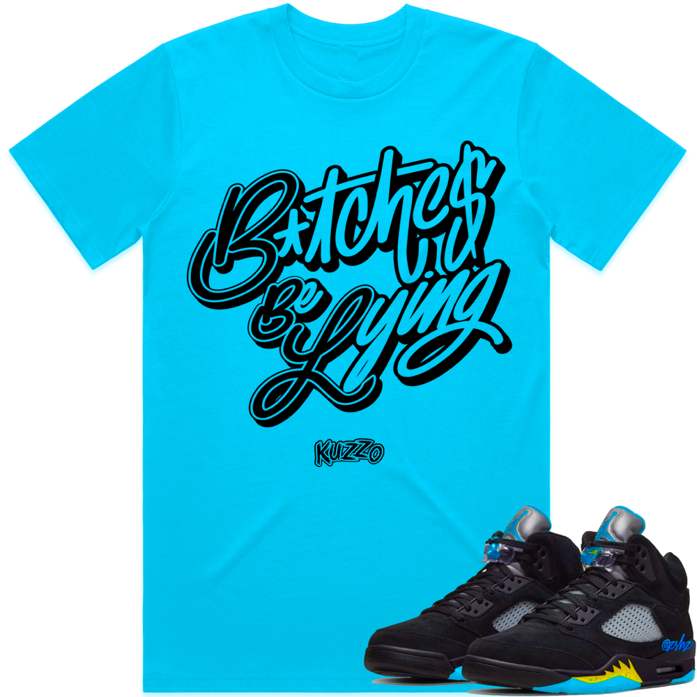 Jordan Black Aqua 5s : Sneaker Tees Shirts to Match : BBL