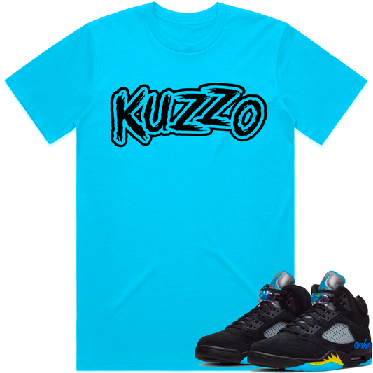 Jordan Black Aqua 5s : Sneaker Tees Shirts to Match : Kuzzo
