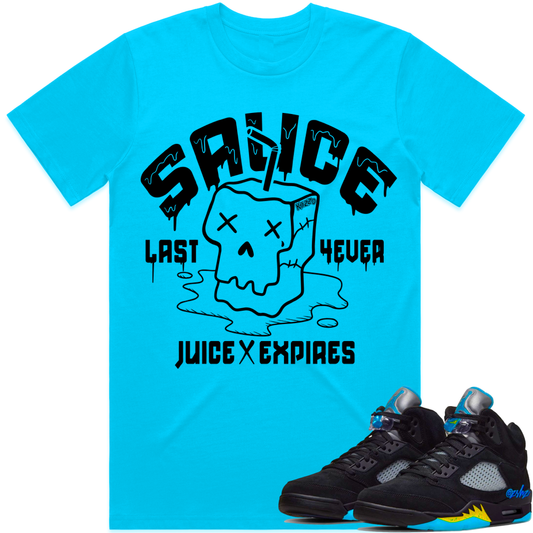 Jordan Black Aqua 5s : Sneaker Tees Shirts to Match : Sauce
