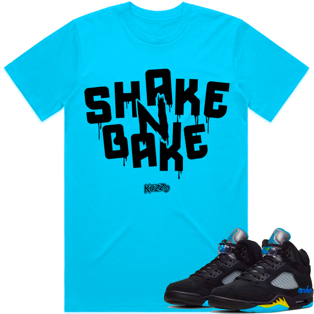 Jordan Black Aqua 5s : Sneaker Tees Shirts to Match : Shake N Bake