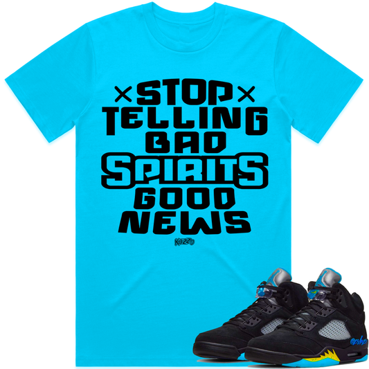 Jordan Black Aqua 5s : Sneaker Tees Shirts to Match : Spirits