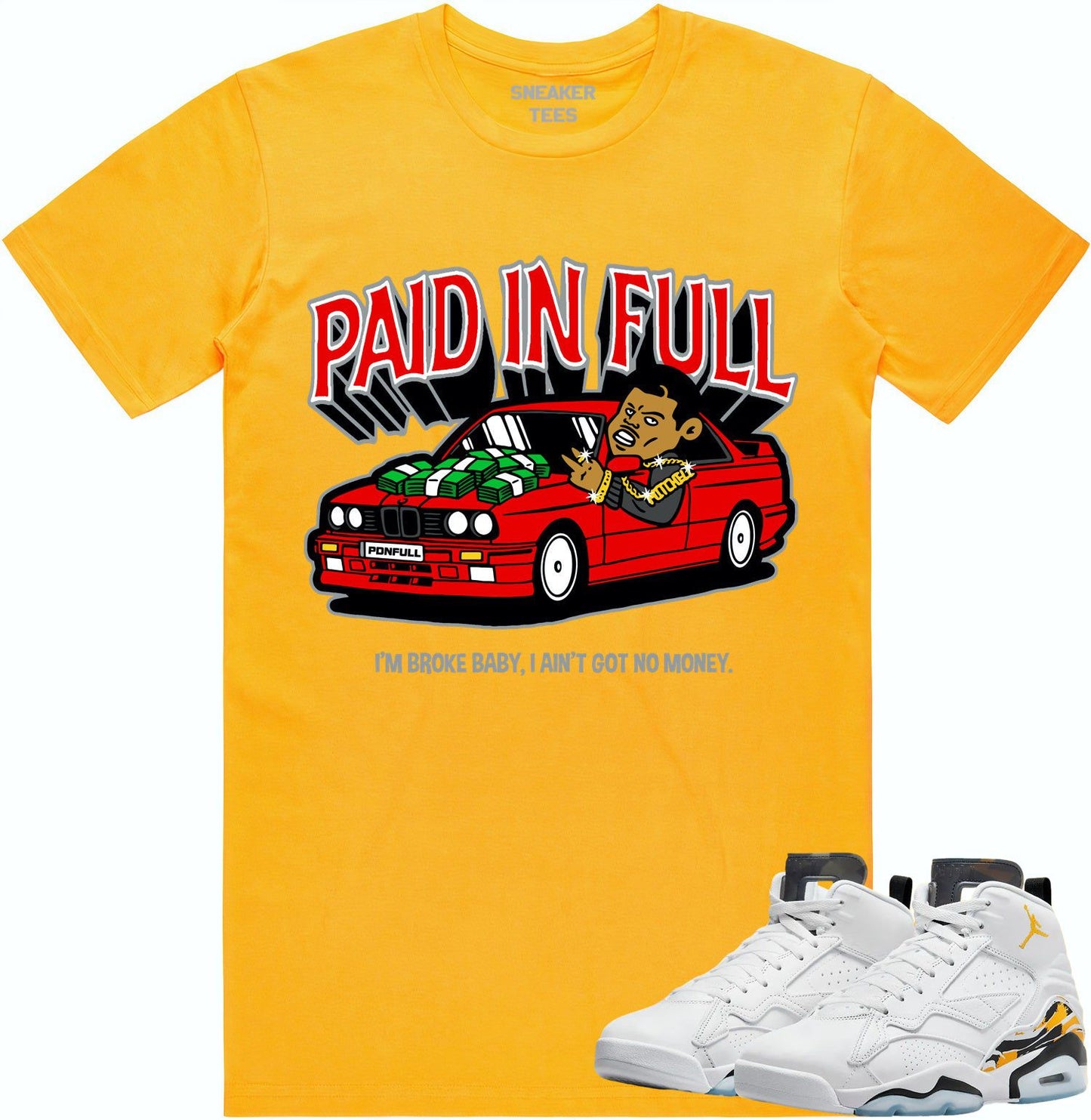 Jordan MVP 678 Yellow Ochre Shirt - Ochre Sneaker Tees - Red Paid