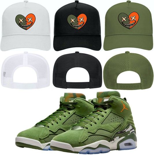 Jordan MVP Sky J Olive Trucker Hats - Celadon Heart Baws