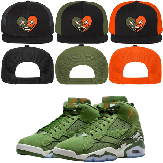 Jordan MVP Sky J Olive Trucker Snapback Hats - Heart Baws