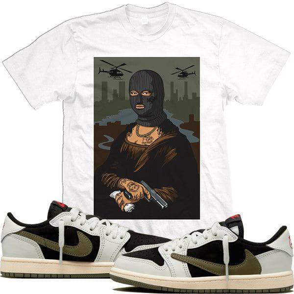 Jordan Retro 1 Low Travis Scott Olive 1s Sneaker Shirt