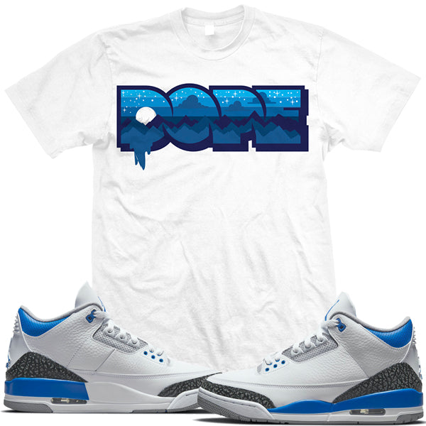 Jordan Retro 3 Racer Blue Sneaker T-Shirts