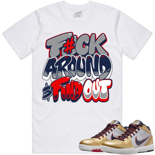 Kobe 4 Gold Medal Sneaker Tees - Shirt to Match - F#CK