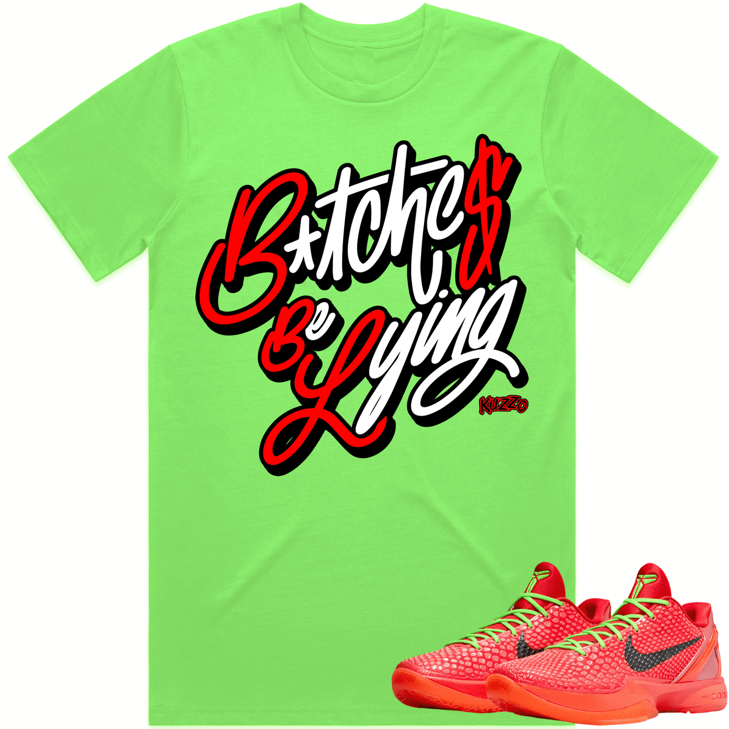 Kobe 6 Reverse Grinch 6s Shirt - Reverse Grinch Shirts - Red BBL