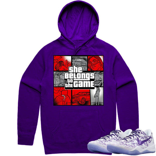 Kobe 8 Court Purple 8s Hoodie - Jordan 678 Raptors Hoodie - Game