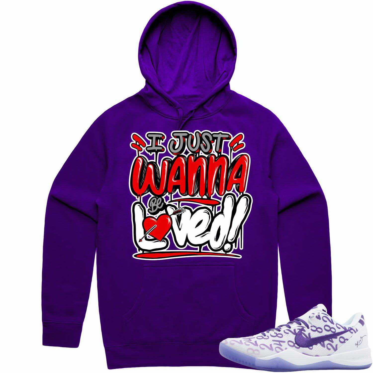 Kobe 8 Court Purple 8s Hoodie - Jordan 678 Raptors Hoodie - Loved